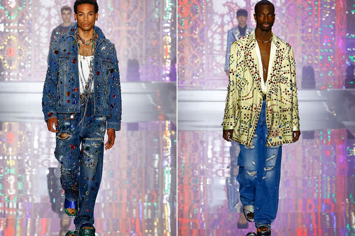 Модели в одежде из коллекции Dolce & Gabbana Весна-Лето 2022
