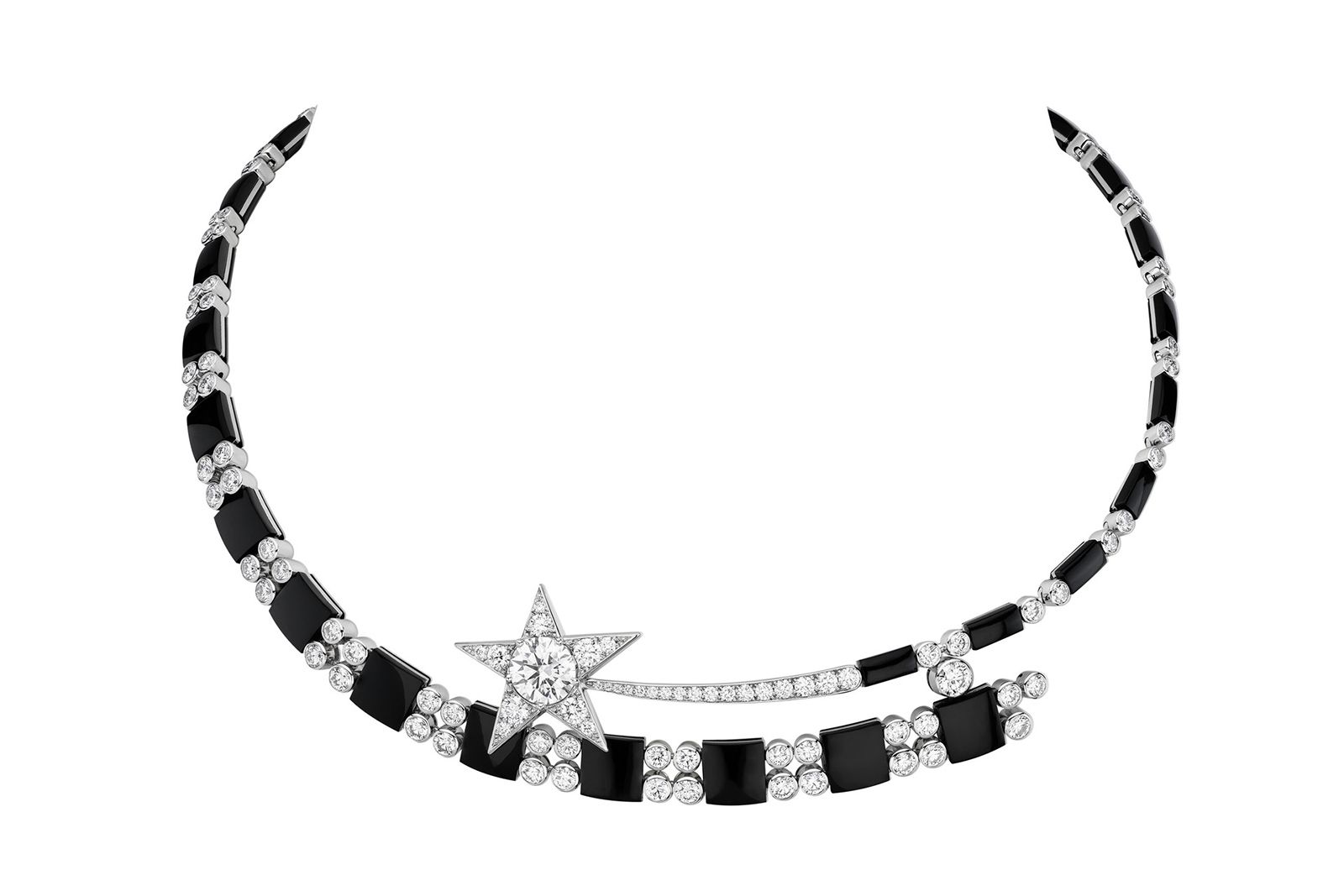 Колье Chanel High Jewellery Comete Harmonie из белого золота с бриллиантами и ониксом