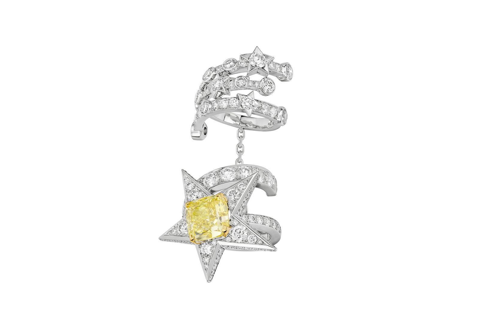 Кольцо Chanel High Jewellery из двух частей с белыми и желтыми бриллиантами
