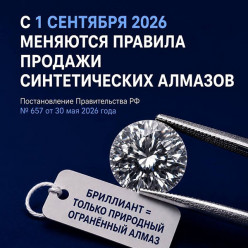 Изменение правил продаж синтетических алмазов с 1 сентября 2026