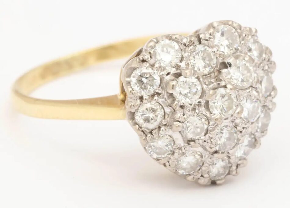 Викторианское переходное кольцо с бриллиантом в форме сердца