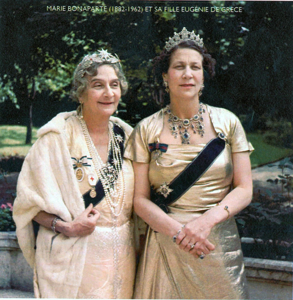 Принцесса Мария Бонапарт и ее дочь принцесса Греции Евгения. 1953