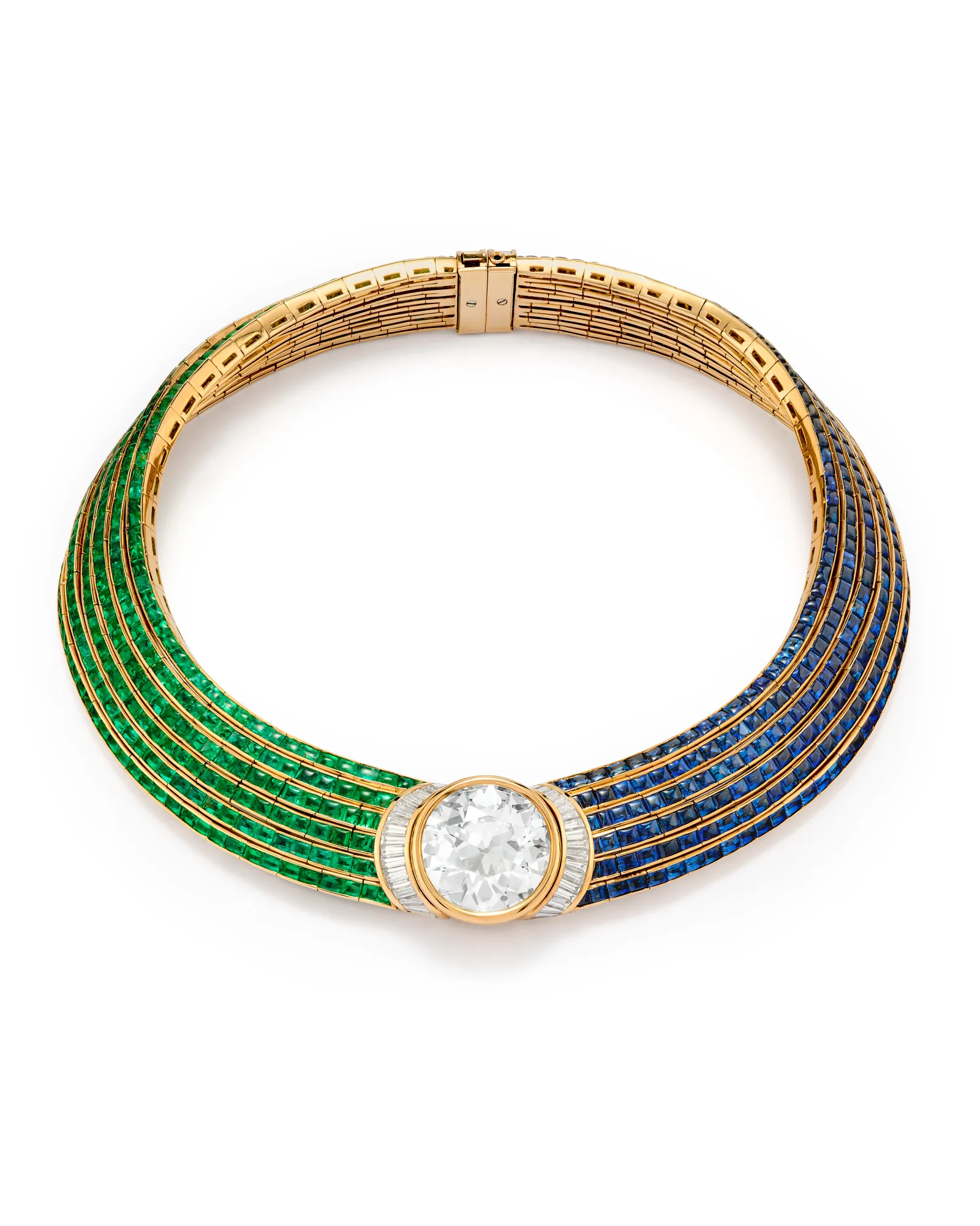 Horten had an enormous collection of Bulgari jewels including this 45.56ct diamond necklace with cabochon sapphires and...