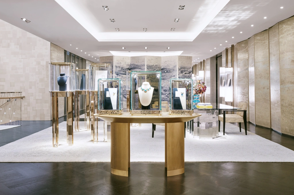A view of Tiffany's high jewelry department on Landmark's seventh floor.