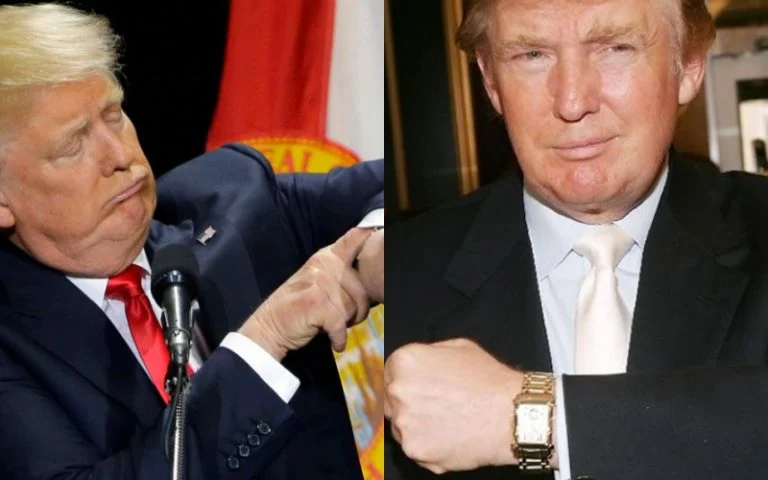 Президент США Дональд Трамп носит золотые часы
