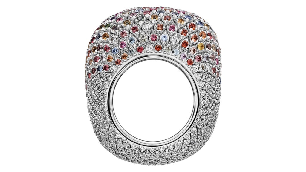 Кольцо Coussin de Cartier из 18-каратного белого золота с сапфирами Умба и бриллиантами image