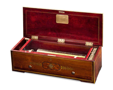 Музыкальная шкатулка Grand Format Cylinder от Николь Фрер. Около 1850 г. М. С. Рау.