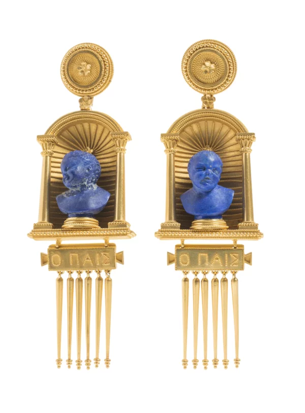 Украшения в стиле Наполеона III, серьги в античном стиле.