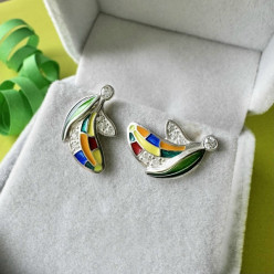 Cеребряные пусеты «Бананы» от FILLART