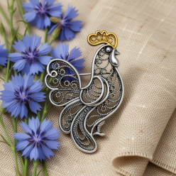 Ваш личный символ солнца и удачи: брошь «Петушок» ручной работы!